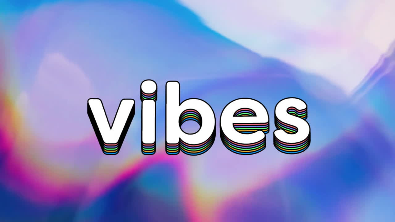 다채로운 배경 위에 진동 텍스트의 애니메이션