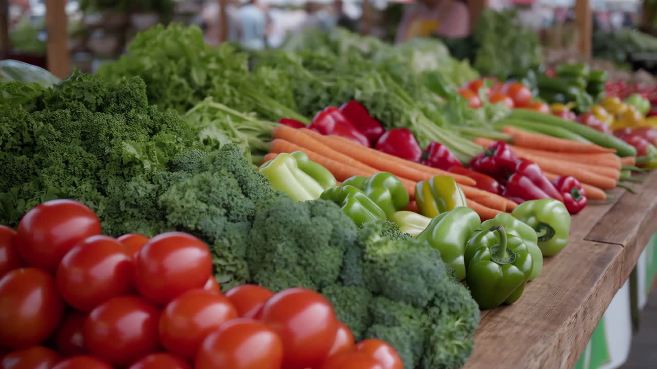 Vibrant Fresh Vegetables at a Farmer's Market