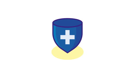 blue shield icon with a plus sign