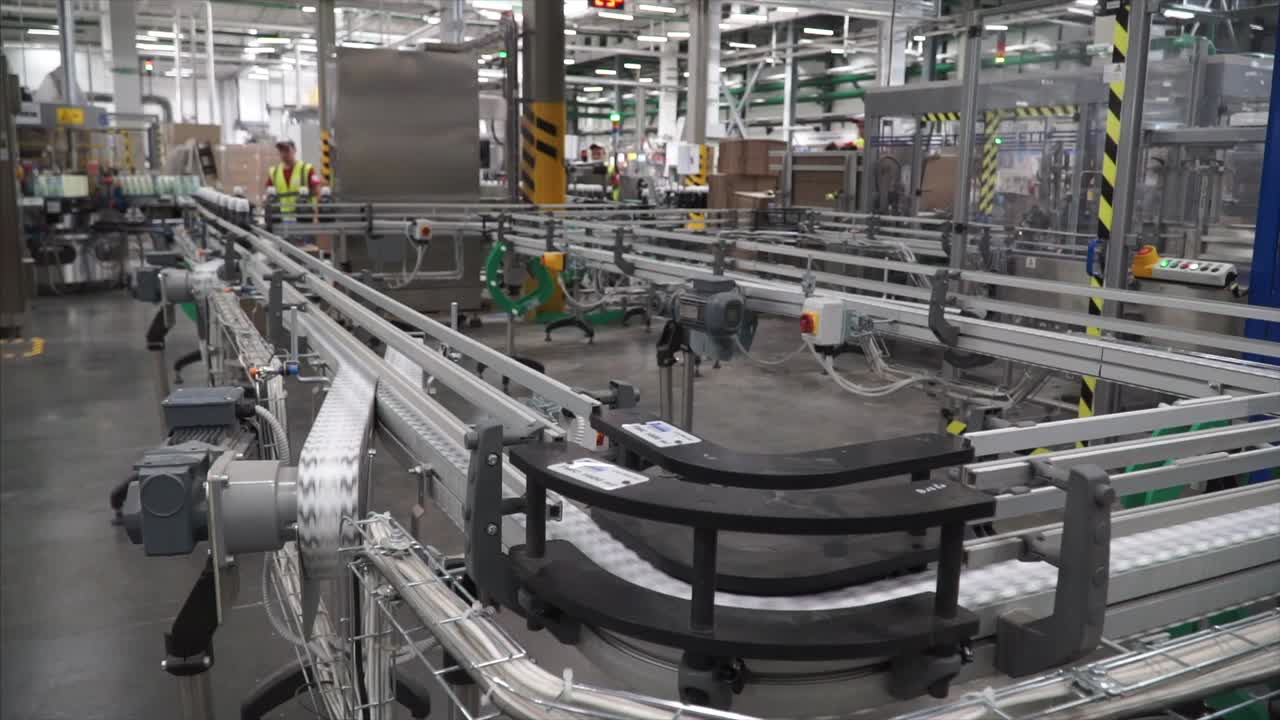Automated Beverage Production Line in a Factory