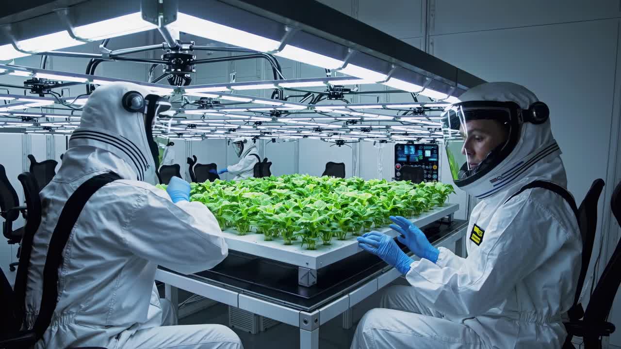 Astronauts Farming in Space