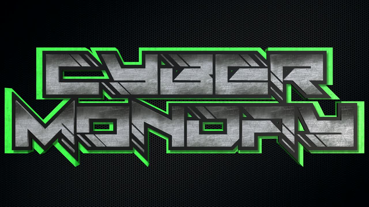 el lunes cibernético metal 3d animación de bucle de texto