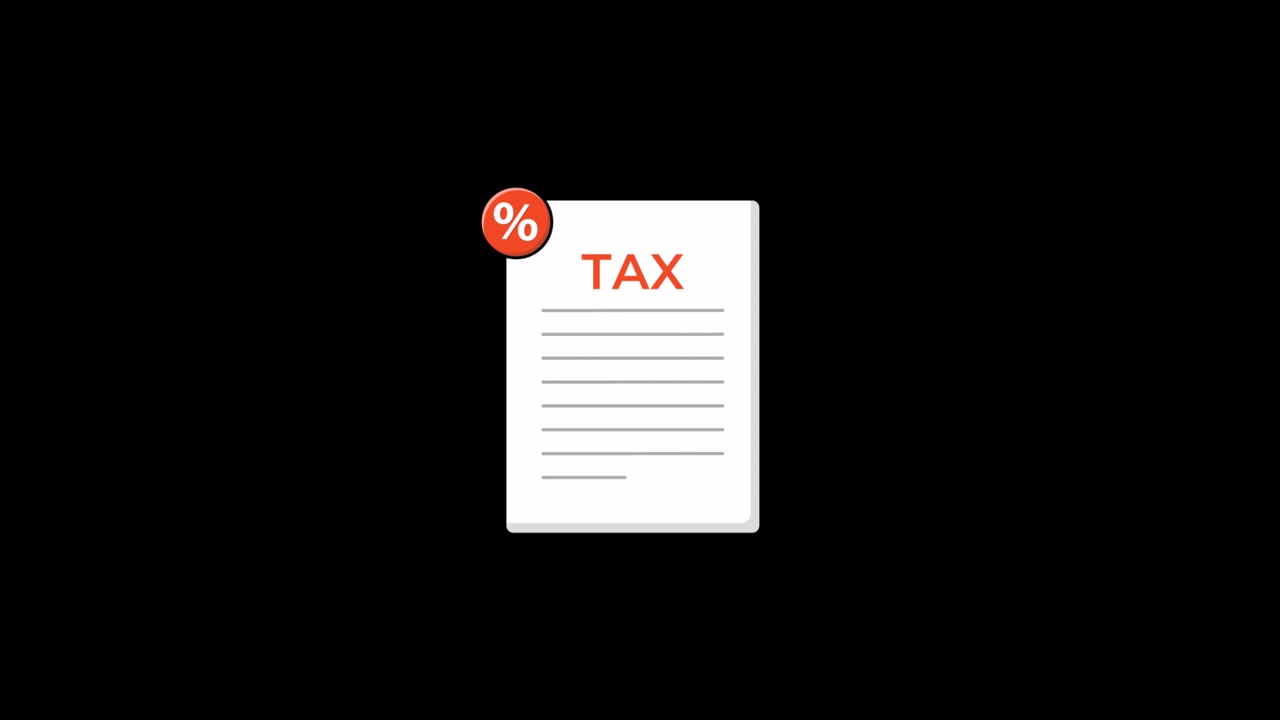 Documento fiscale animato con simbolo di percentuale
