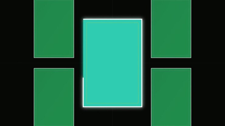 Abstract Motion Graphics with Expanding Green Rectangles on Black Background