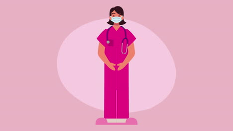 female doctor professional character animation