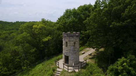 drone orbits around julien dubuque historical monument