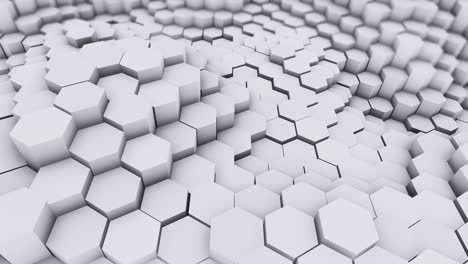 abstract field of geometric hexagons moving