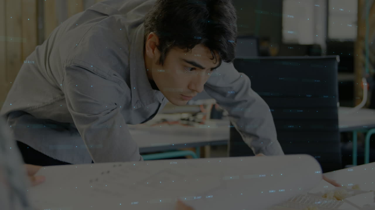 esta es una animación de un gráfico colorido con números coloridos sobre una cuadrícula.