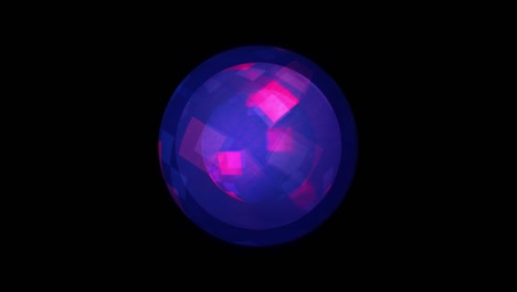 bola de tecnología de ciencia ficción abstracta azul y rosa aislada transparente en canal alfa. ciencia abstracta elemento ui circular brillante con canal alfa. círculo geométrico iluminado y formas de esfera.