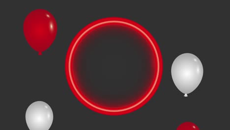 red neon round frame balloons black background black friday animation hd