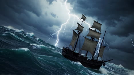 ship in a storm