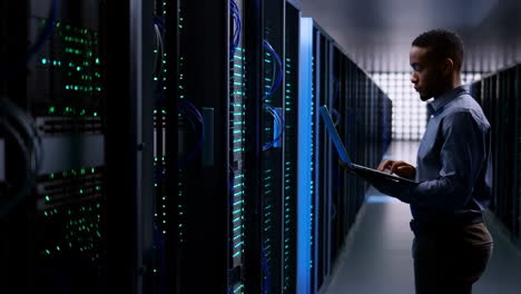 it professional working in a server room