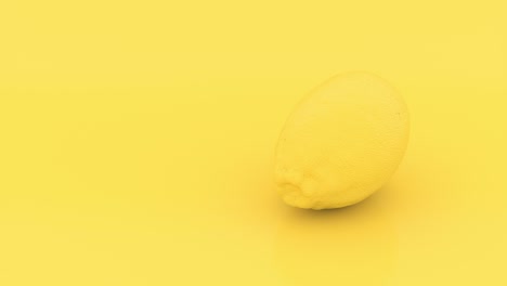 yellow 3d lemon rotation animation. looped spin of fruit video.