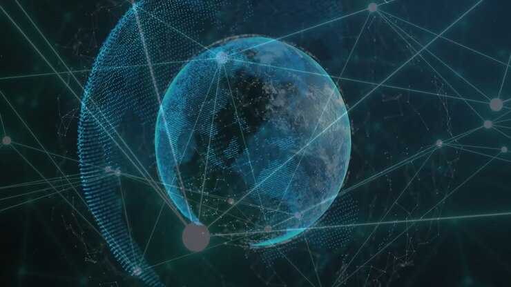 Animation of network of connections over globe