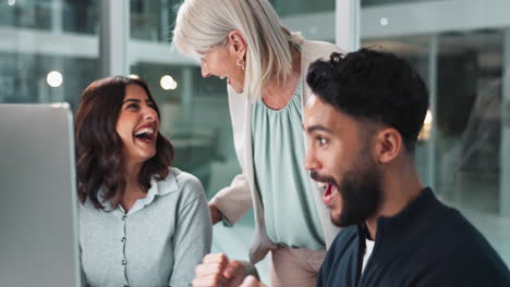 a group of coworkers celebrate a successful project with a high five