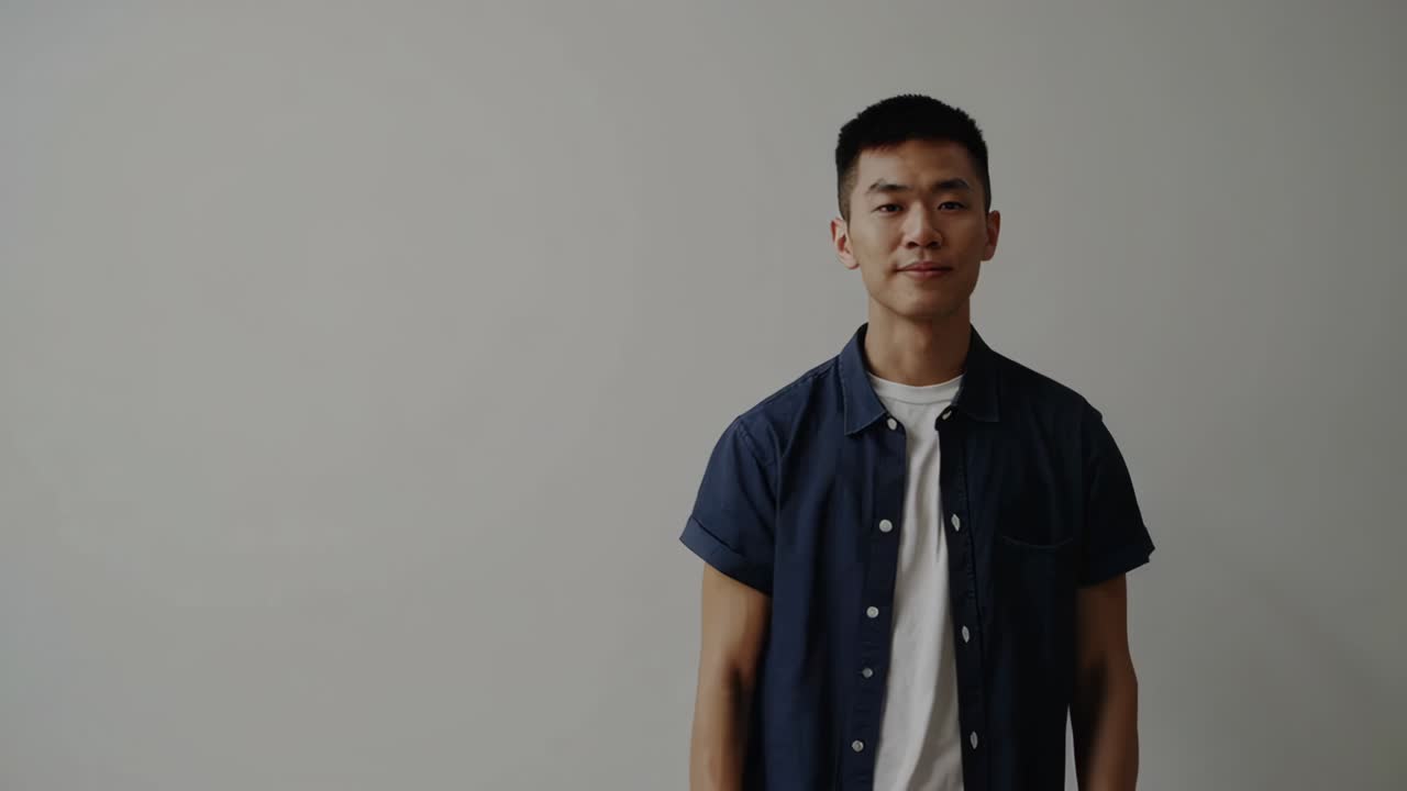 안하세요라고 손을 흔들고 있는 남자