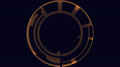 Schlankes-Spiraldesign,-Futuristischer-Schwarzer-Hintergrund-Mit-Spiralförmigen-Linien-Und-Kreisen