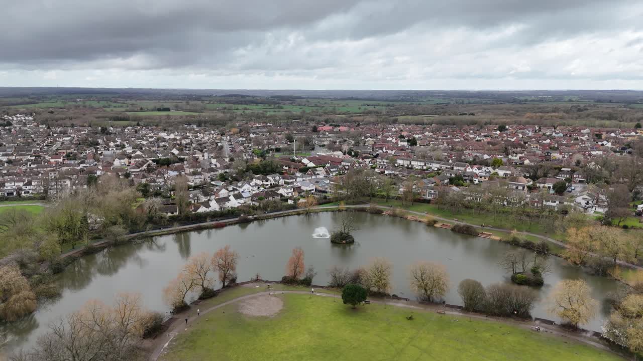 Lake Meadows Park Billericay Essex ,UK drone,aerial
