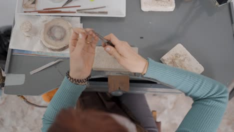 Jeweler working on a ring