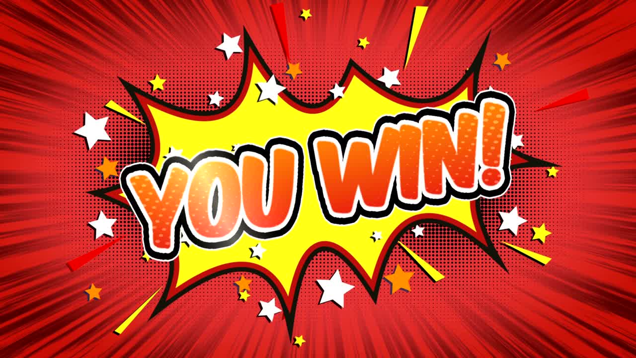 당신이 이겼어요 - 만화 스타일의 텍스트