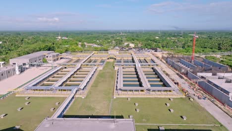 drone shot of salinity treatment facilities