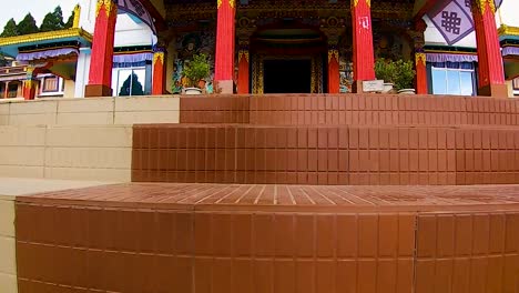 staircase-view-to-an-ancient-buddhist-monastery-from-low-angle-at-day-video-is-taken-at-bomdila-monastery-arunachal-pradesh-india