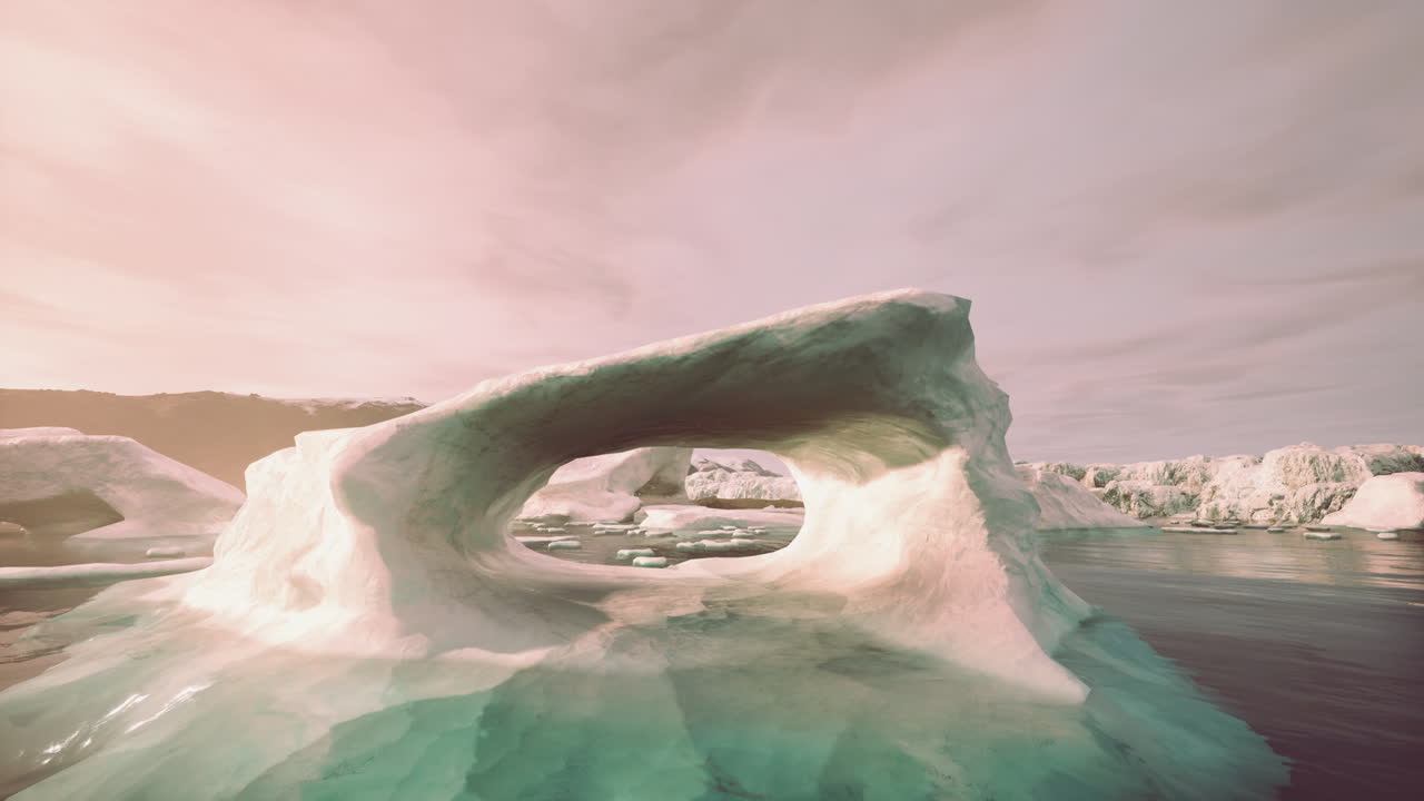 Stunning View of an Iceberg Arch in the Arctic