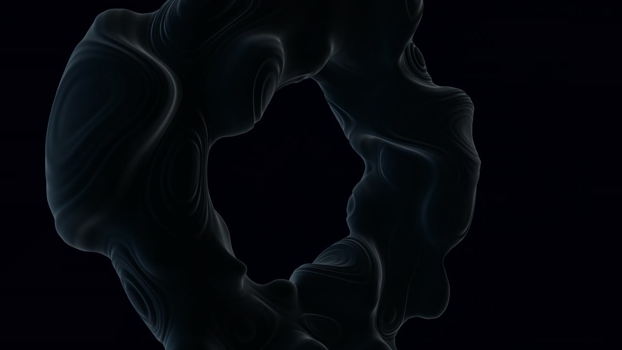 Abstract dark flowing fabric smoke motion background with soft highlights