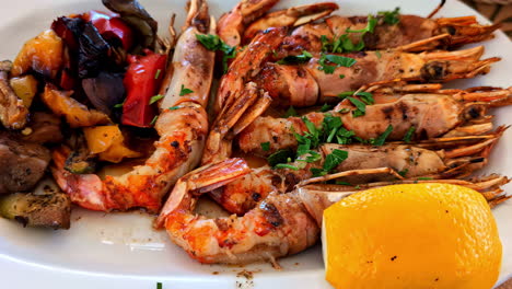 grilled shrimp with roasted vegetables
