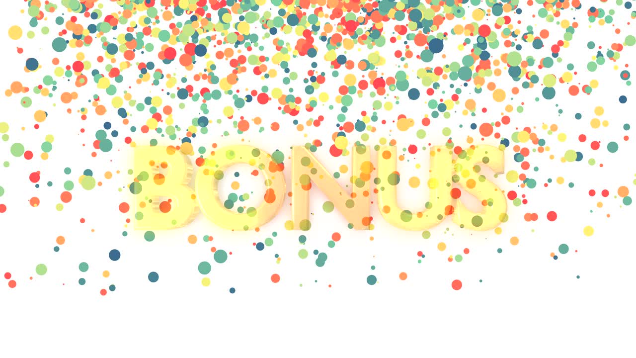 입자 다채로운 배경으로 보너스 텍스트