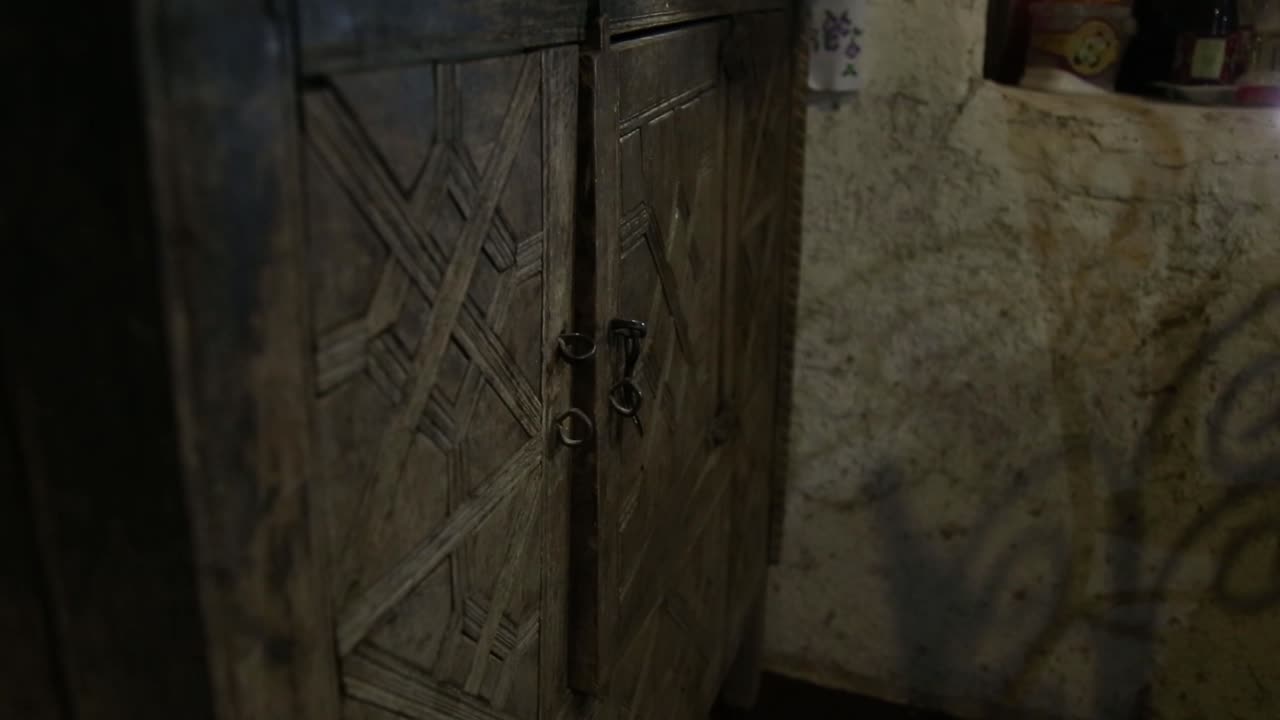 Beautiful old closet with old wood