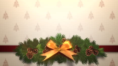 Animated-closeup-Christmas-green-tree-branches-on-gift-box-1