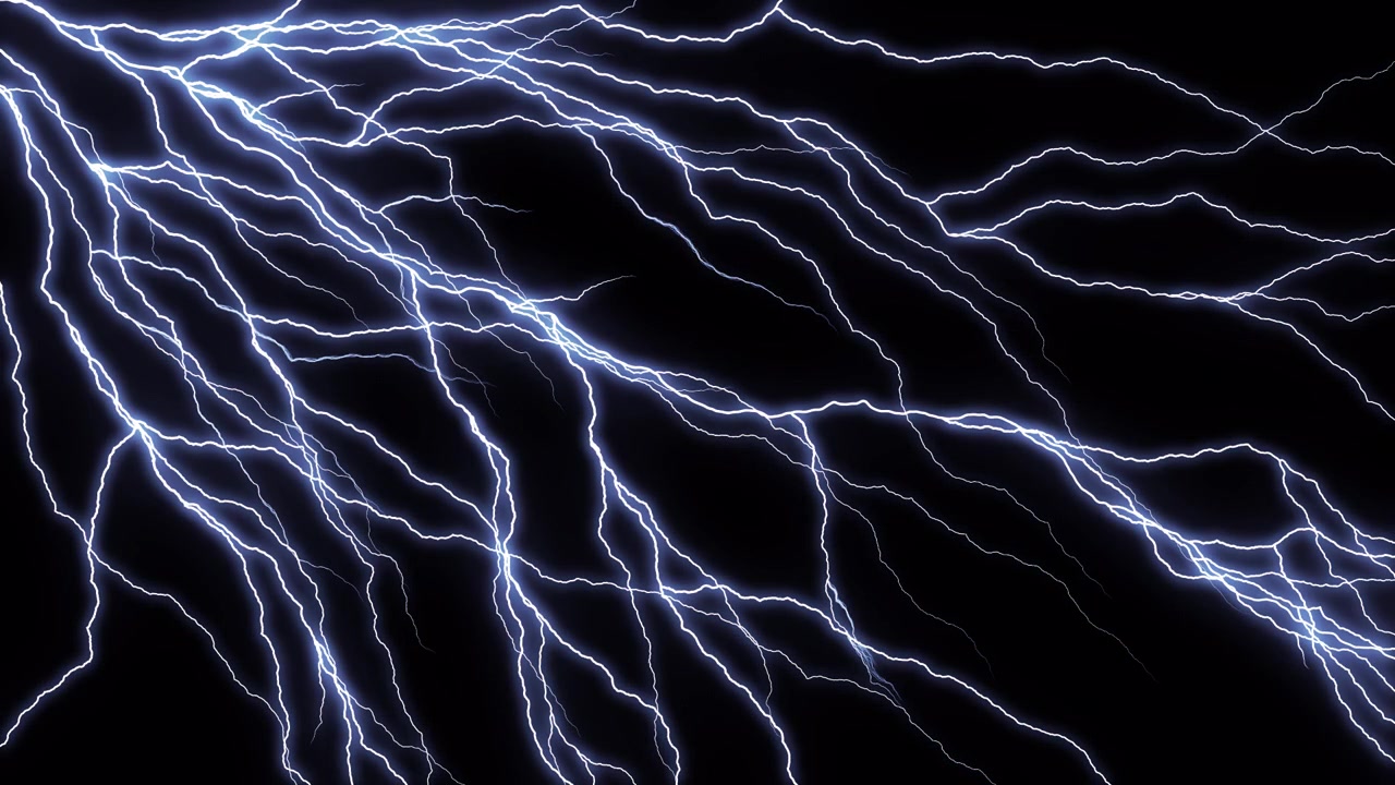 Powerful Blue Lightning Flash Against a Dark Background