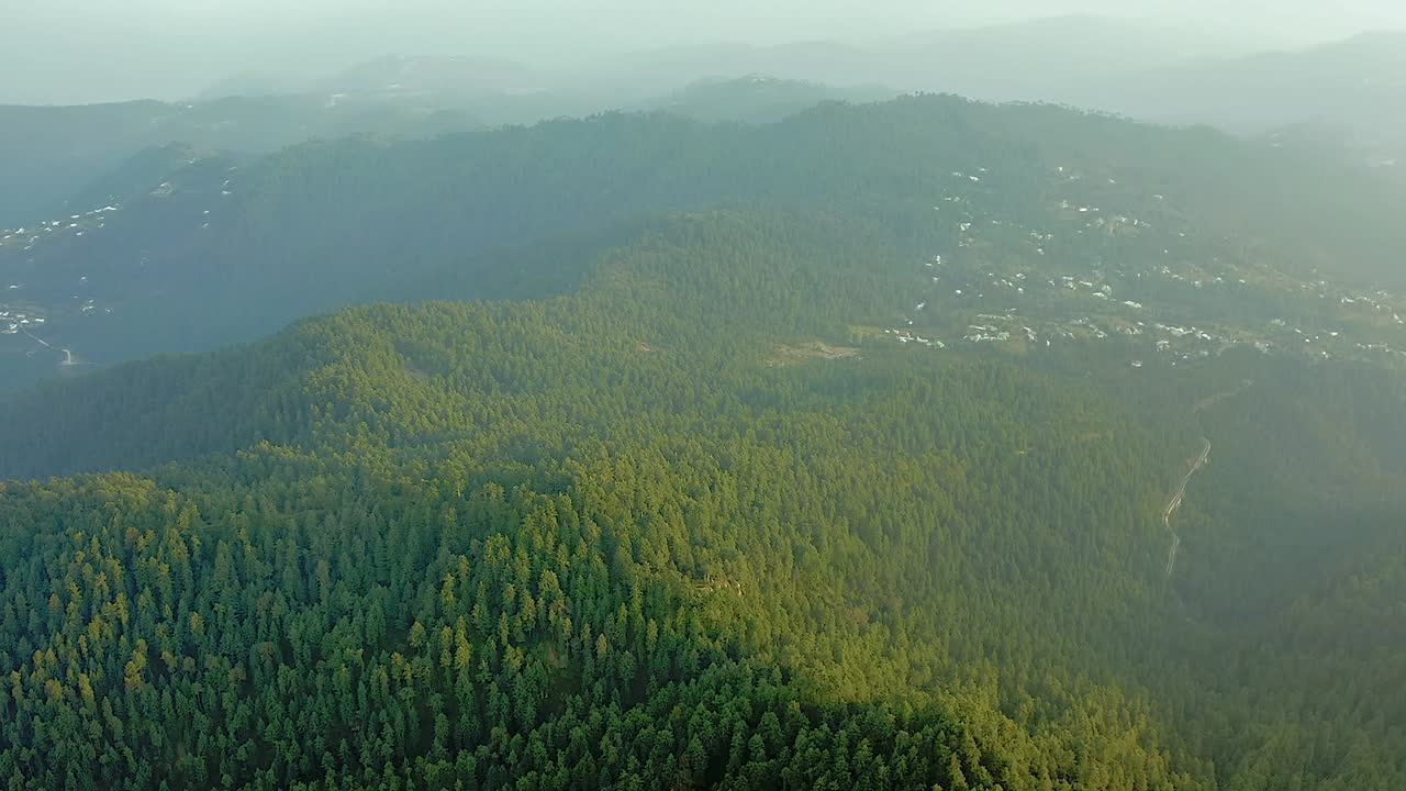4K Drone Footage, Aerial view of Patriata Murree, Lush Green Pine Trees Forest Landscape and Patriata Chairlift, New Murree, Punjab, Pakistan, 4K Forest Videos,