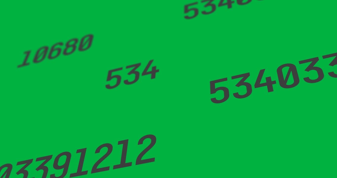 Animazione digitale di numeri crescenti multipli su sfondo nero
