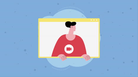 hombre en la animación de la plantilla del sitio web
