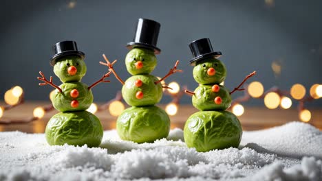 hombres de nieve de frutas creativos