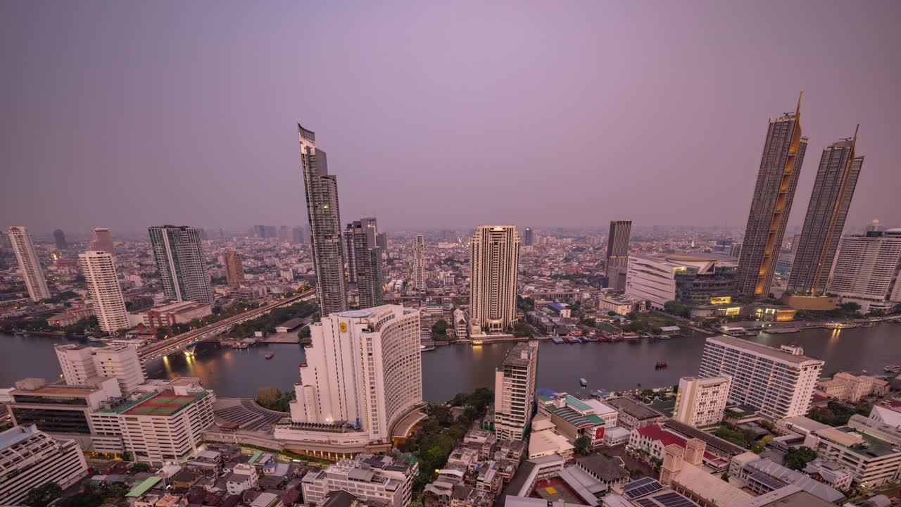 Bangkok city skyline from a high vantage point