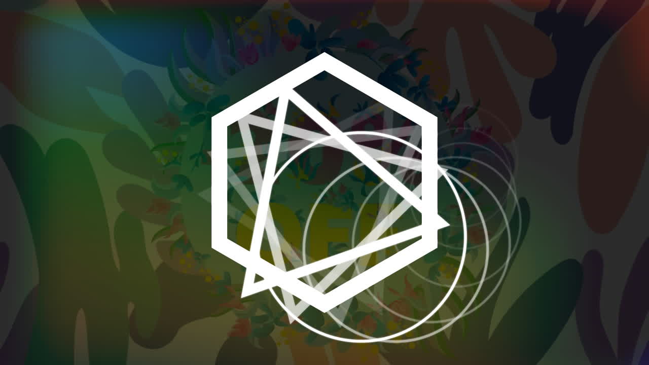 animación de triángulos giratorios, círculos y hexágonos más del 20 por ciento de venta