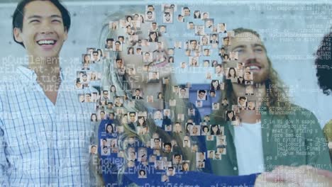 personas de negocios y fotos de perfil con códigos de programa