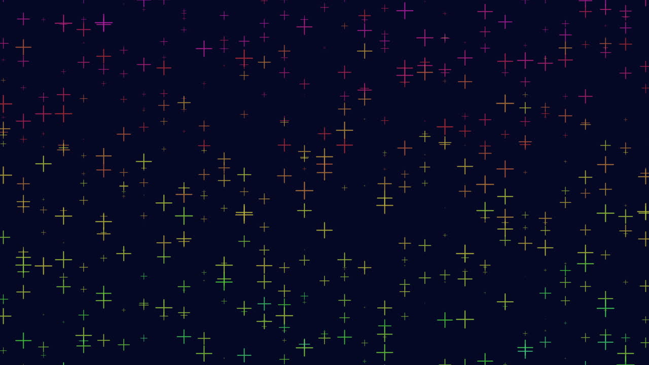 어두운 은하계에서 네온 컬러로 무지개 십자가