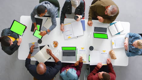 reunión de diseño web de pantalla verde de tecnología