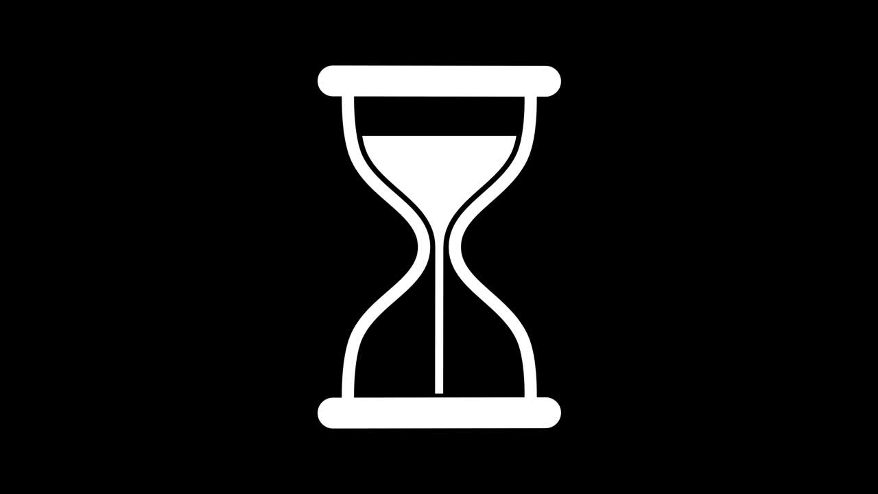 Hourglass waiting sign.