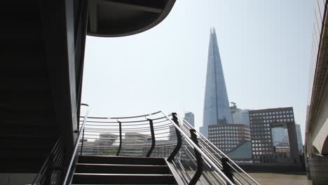 Stairs frame The Shard on summers day
