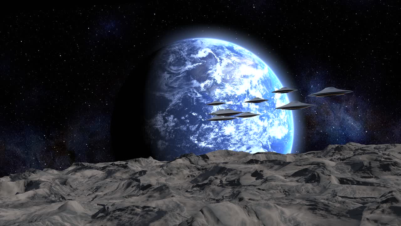 달과 지구 위의 ufo