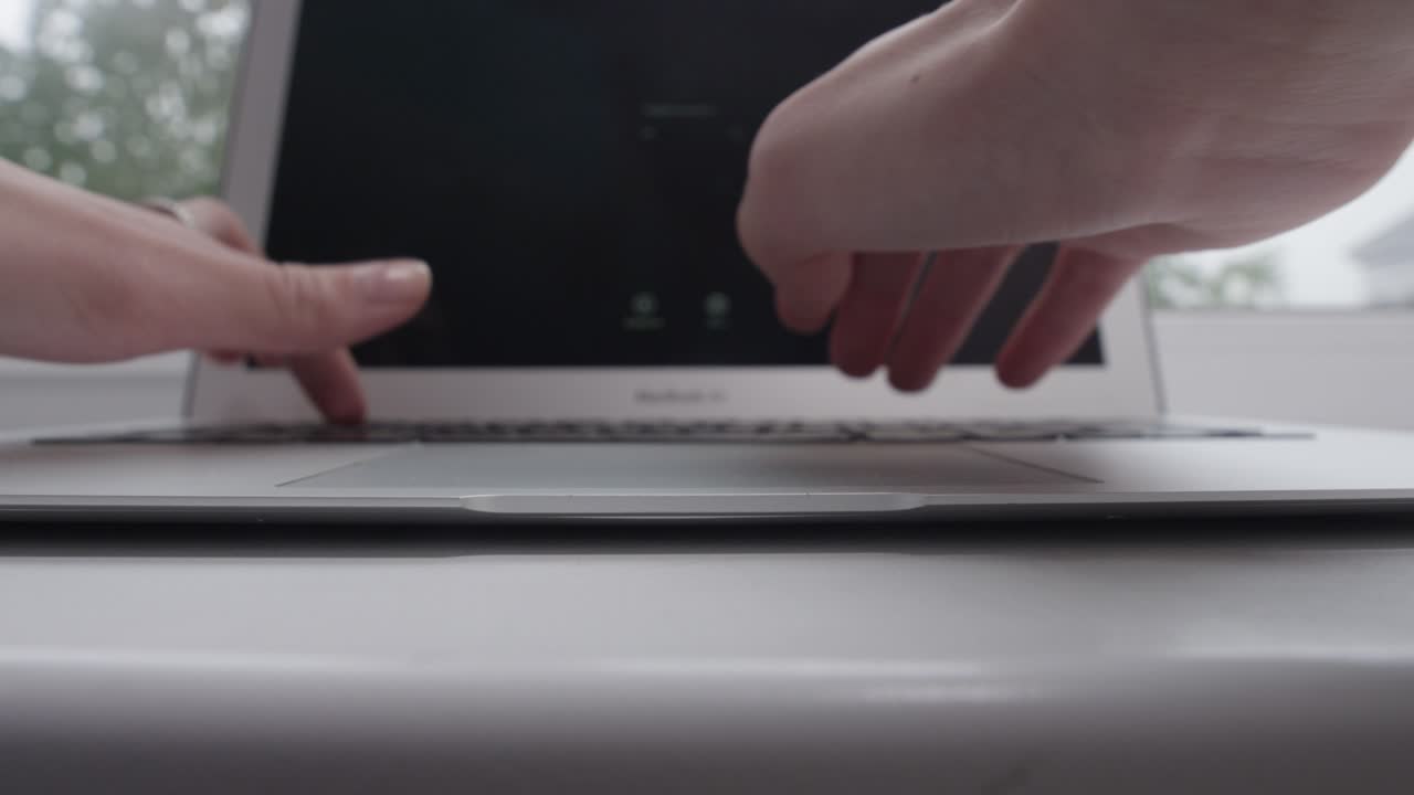 Woman using a laptop