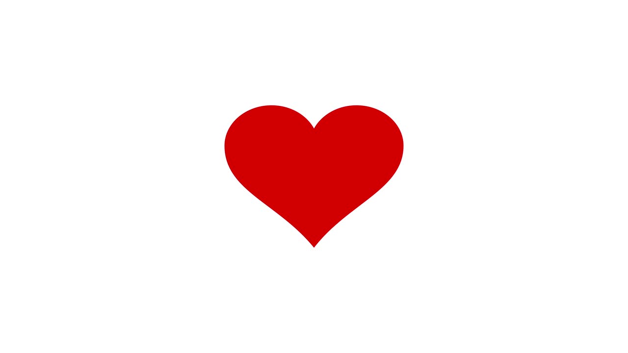 Animazione 2D di un cuore che batte in loop continuo