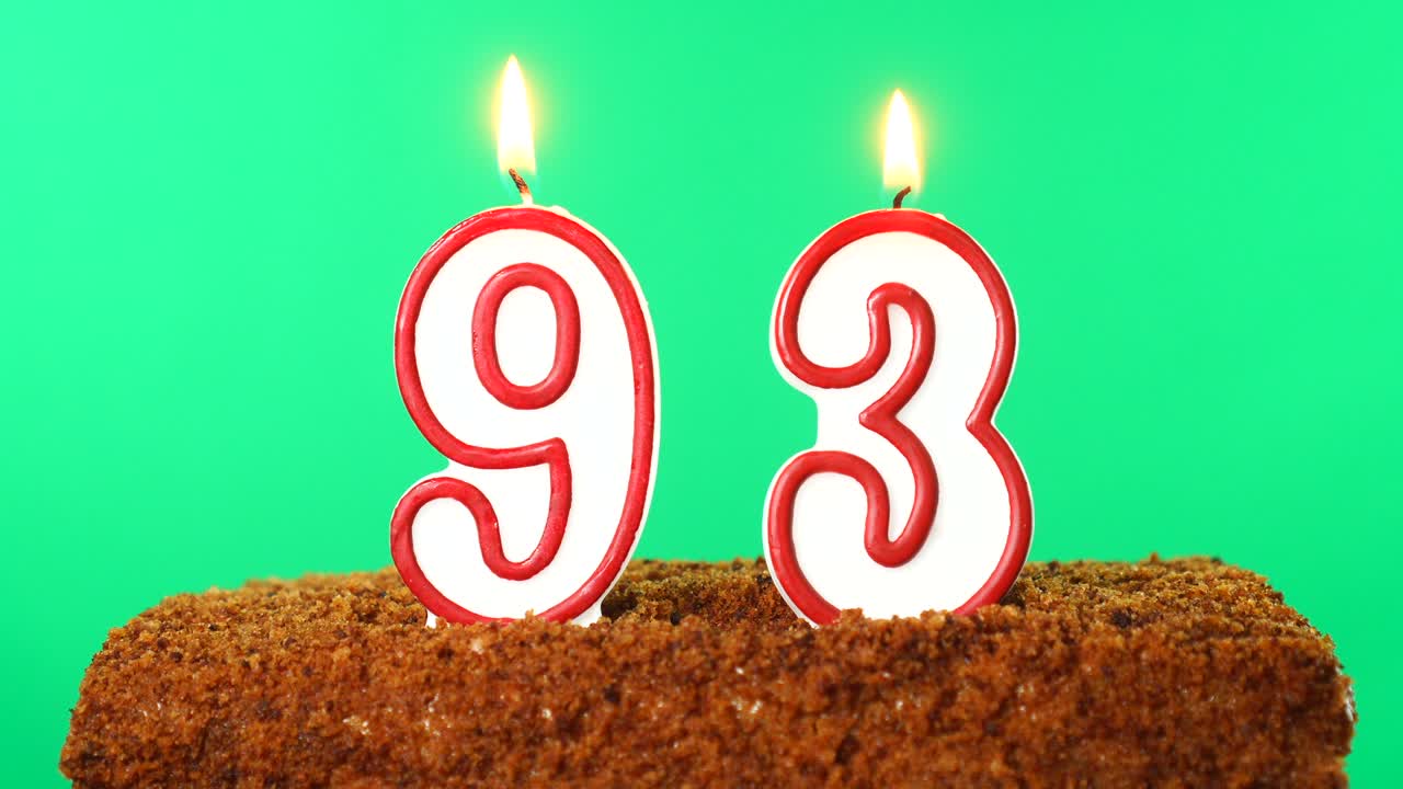 93번 불이 켜진 케이크, 크로마 키, 그린 스크린, 고립