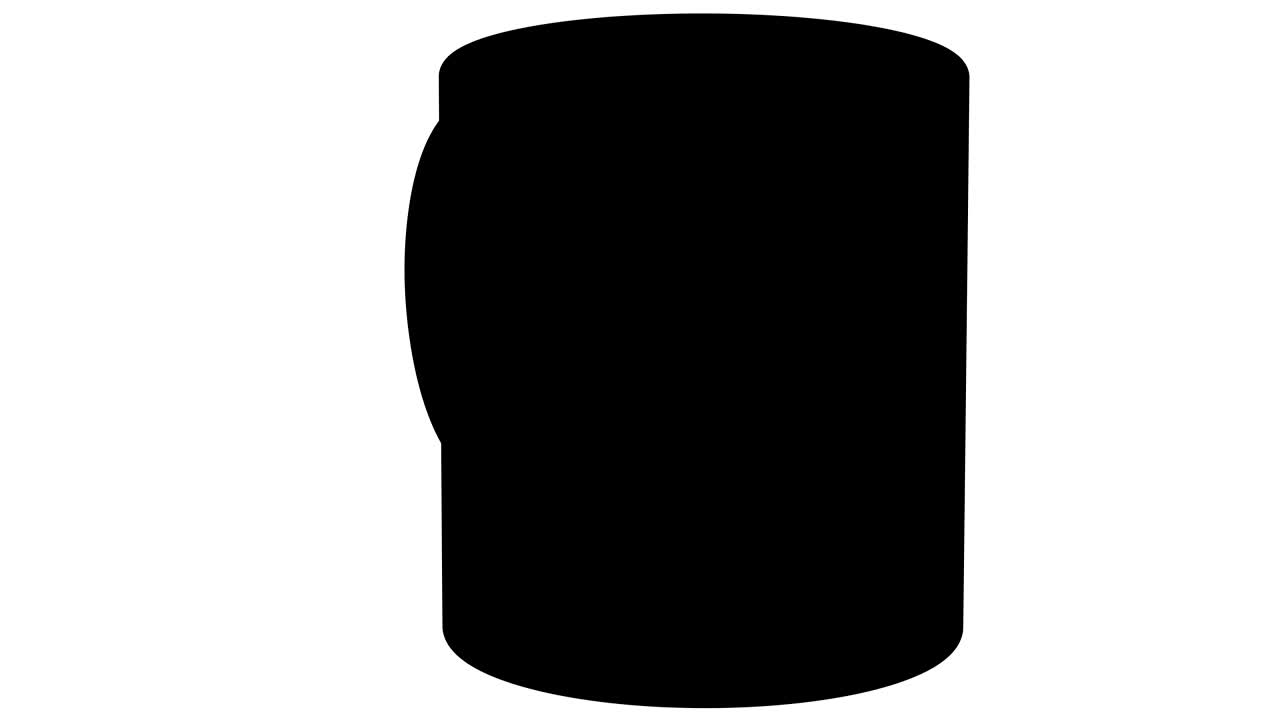 la taza en fondo negro. las imágenes de bucle tienen resolución 4k y canal alfa.