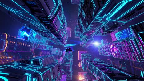 cyberpunk cityscape at night